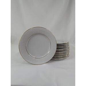 Nikko White Lace Gold Bread & Butter Plates 6.5” Set of 13